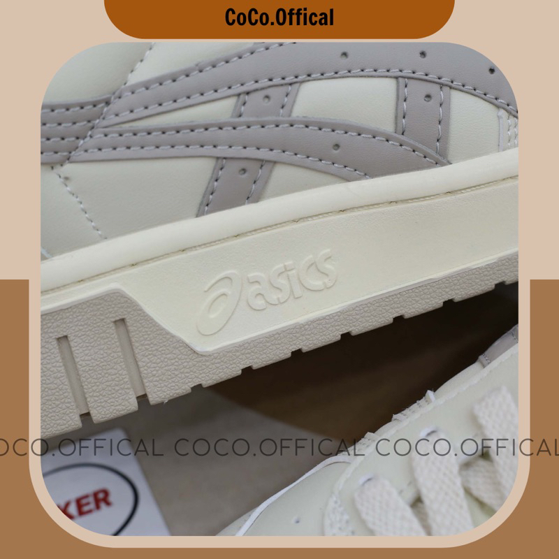 Giày Asic Court Mz Beige Grey Da Thật Lai Au Nam Nữ