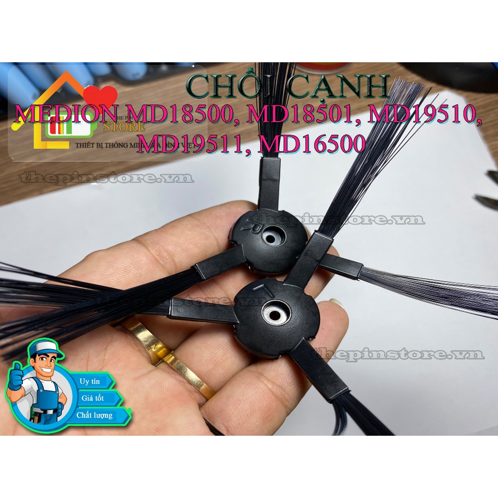 PHỤ KIỆN ROBOT HÚT BỤI MEDION MD18500, MD18501, MD19510, MD19511,MD16510. KHĂN LAU, LỌC BỤI, CHỔI CẠNH (1 CẶP).