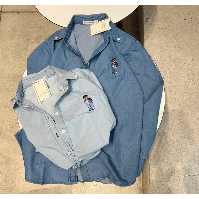 Áo sơmi thêu gấu 2 màu