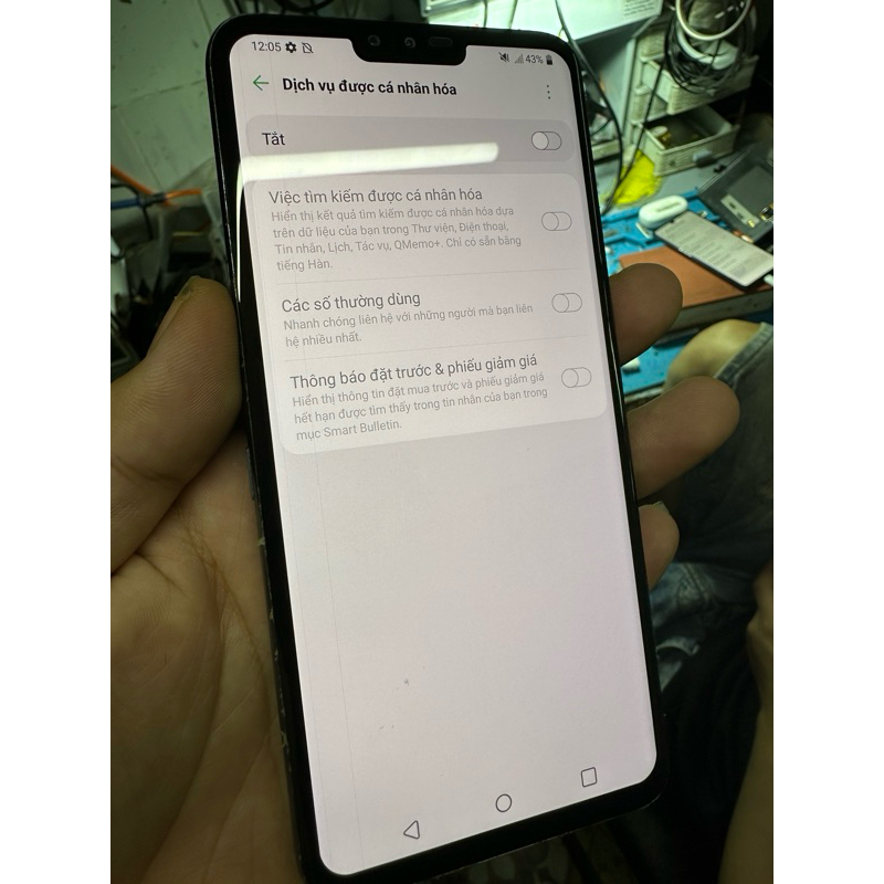 Màn Hình LG v40 V50 sọc nhỏ như ảnh