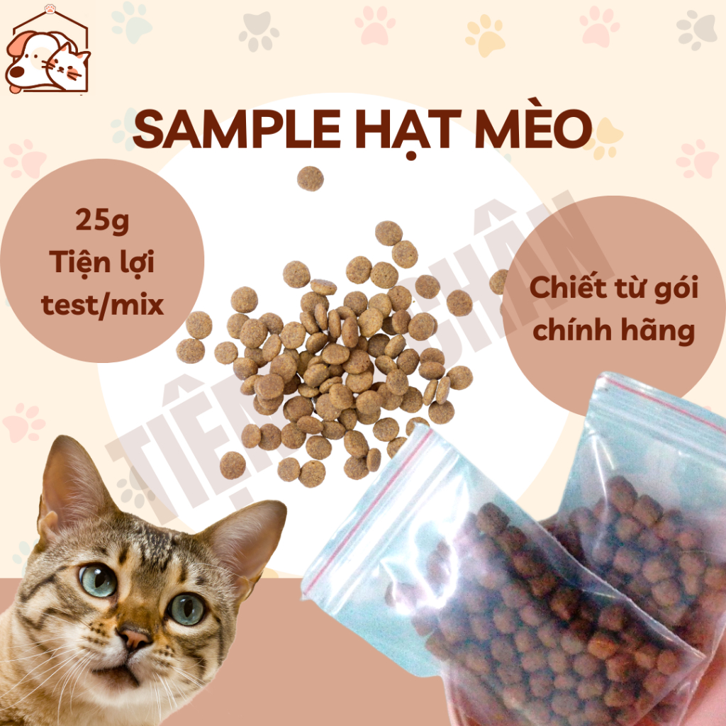 (25g) Mẫu thử Sample thức ăn khô hạt cho mèo các hãng đủ vị phần 2