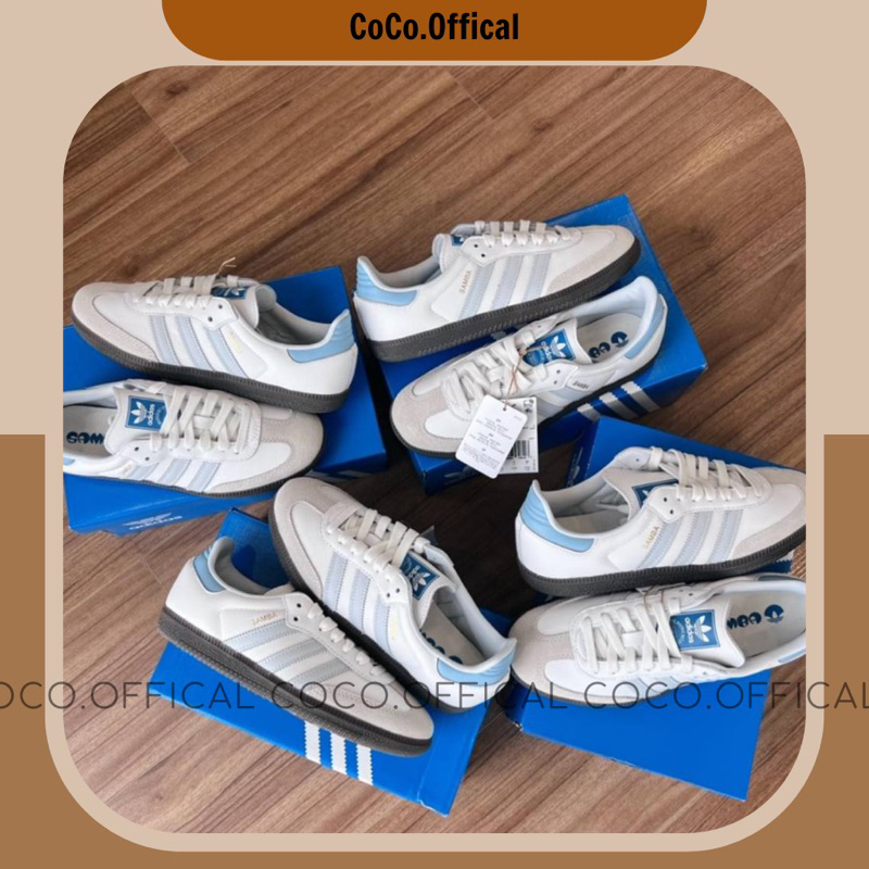 Giày Adi.das Samba OG Baby Blue Cloud White Lai Au Cao Cấp