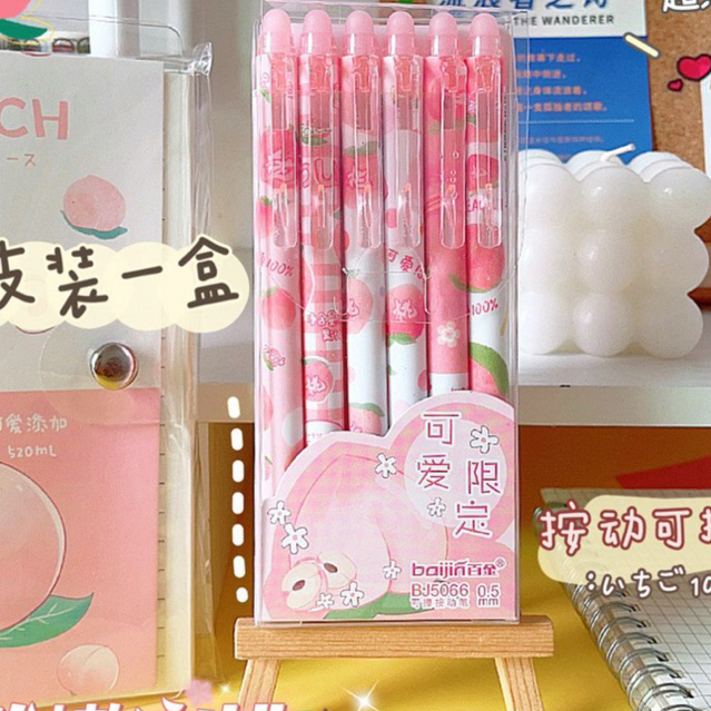 Bút bi gel silicon có đầu xóa , viết bi màu xanh hiều hoạ tiết dễ thương văn phòng phẩm umeishop