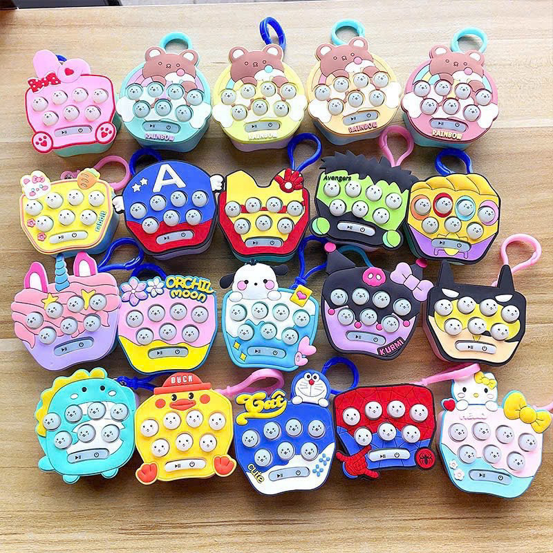 Bộ đồ chơi móc khoá pop it cho bé, móc khoá điện tử có âm thanh