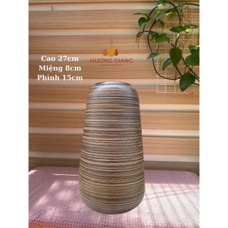 Lọ hoa decor gốm sứ Bát Tràng, bình hoa gốm cắm hoa để bàn dáng bom cao từ 27cm đến 30cm - Gốm sứ Hương Giang