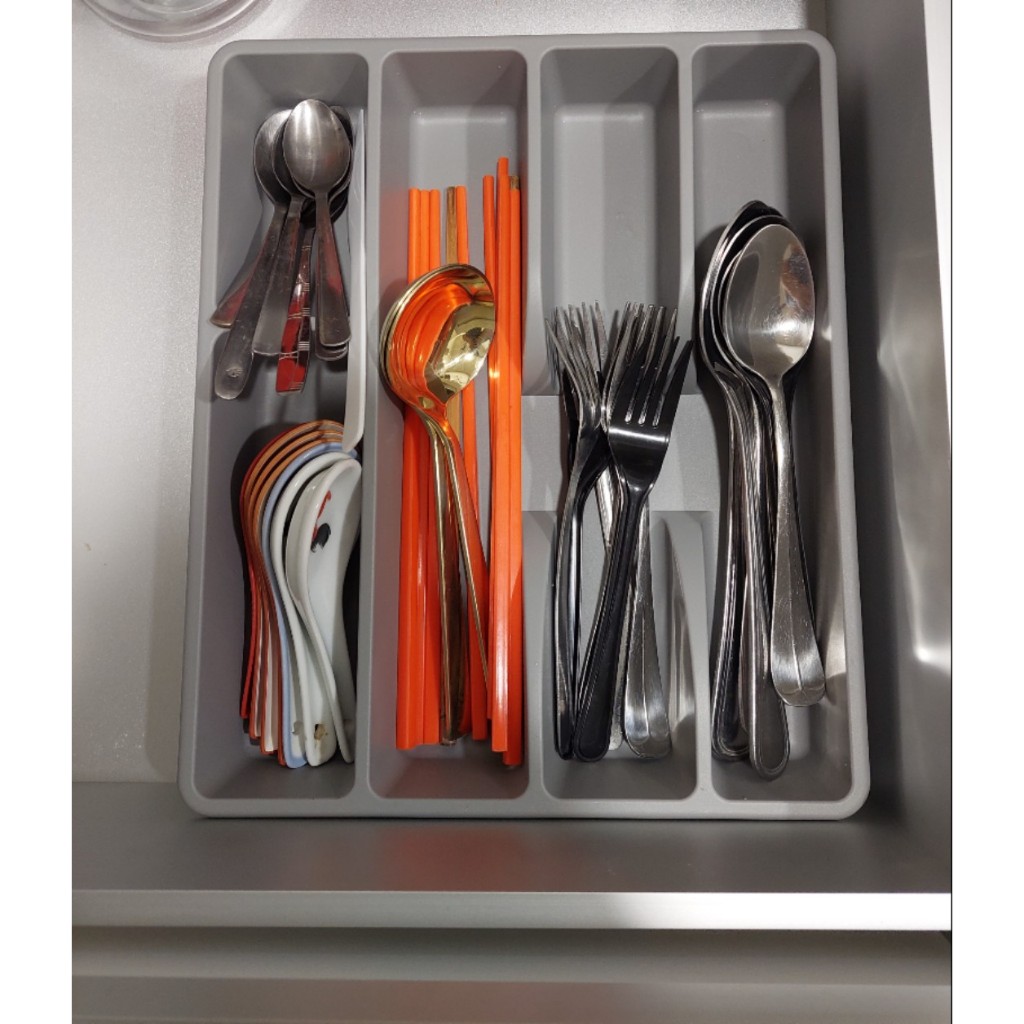 Khay chia thìa dĩa xám nhỏ IKEA SMACKER