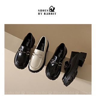 Giày moca miu miu, giày miu da bóng đế cao, giày đốc nữ
