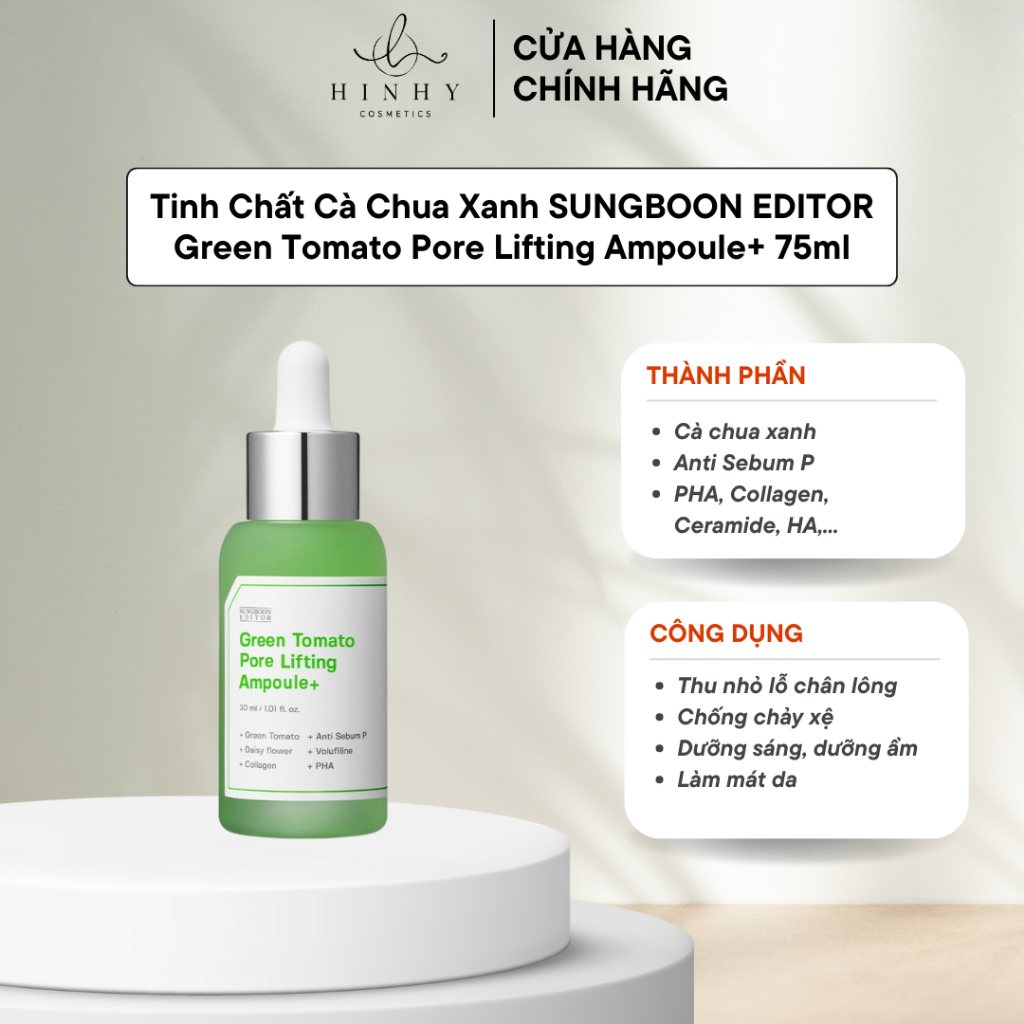 Serum Hỗ Trợ Se Lỗ Chân Lông Cà Chua Xanh SUNGBOON EDITOR