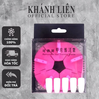 Đế tròn gắn móng giả -Đế nhựa gắn móng mẫu tập vẽ sét 5cái - Làm chân đỡ móng sơn mẫu, vẽ nail chuyên dụng