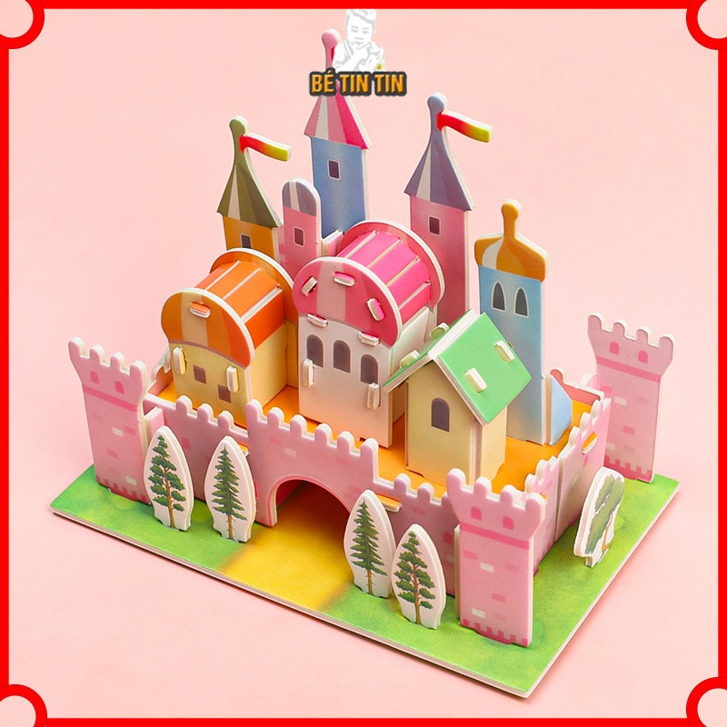 Đồ Chơi Xếp Hình Cho Bé, Xếp Hình 3d Xốp Trang Trí Mô Hình Xe Tăng, Máy Bay, Lâu Đài Phù Hợp làm Quà Tặng