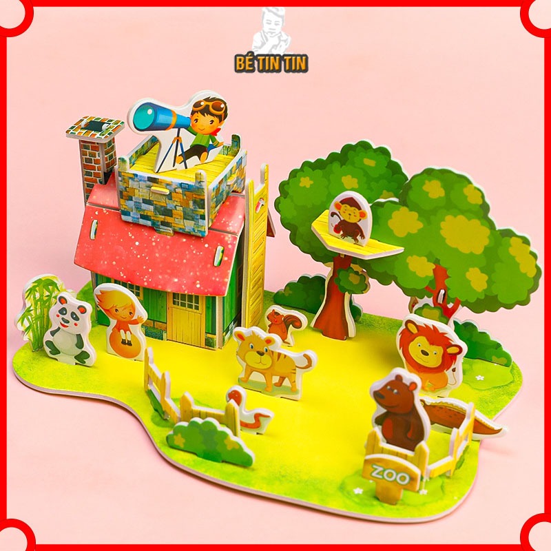 Đồ Chơi Xếp Hình Cho Bé, Xếp Hình 3d Xốp Trang Trí Mô Hình Xe Tăng, Máy Bay, Lâu Đài Phù Hợp làm Quà Tặng