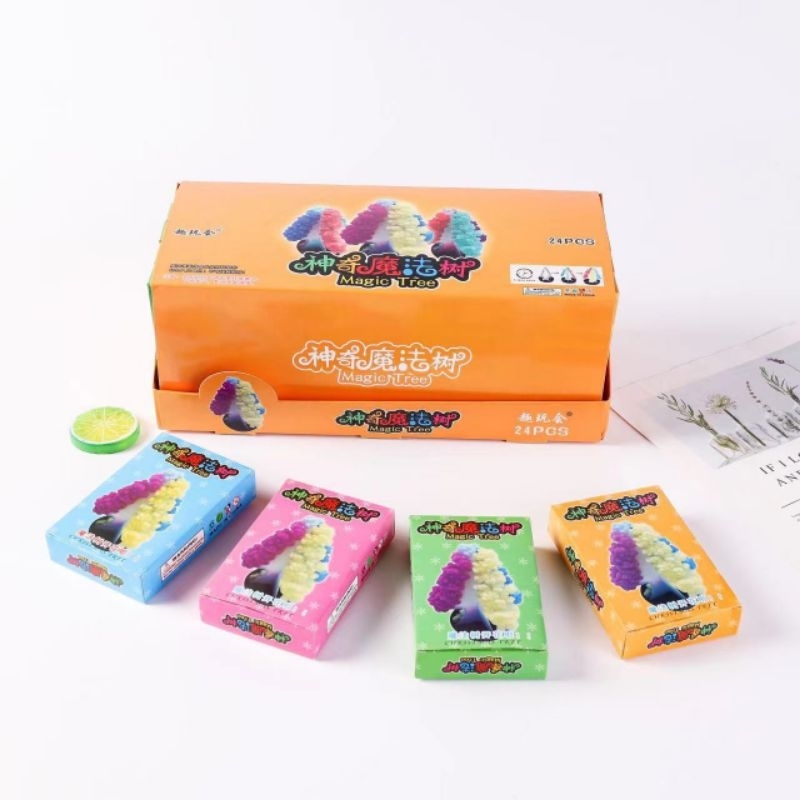 Cây thông noel - Set làm cây thông noel, hoa anh đào bằng giấy thần kì - đồ chơi cây thông nở tuyết - quà giáng sinh