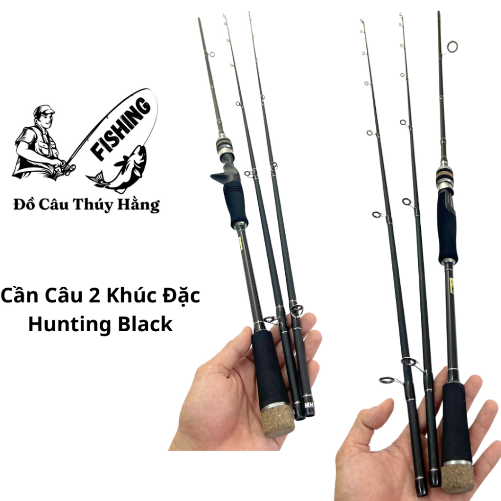 Cần câu Lure Carbon Hunting Black 2 Ngọn Chính Hãng - Chuyên Câu Lure , câu suối