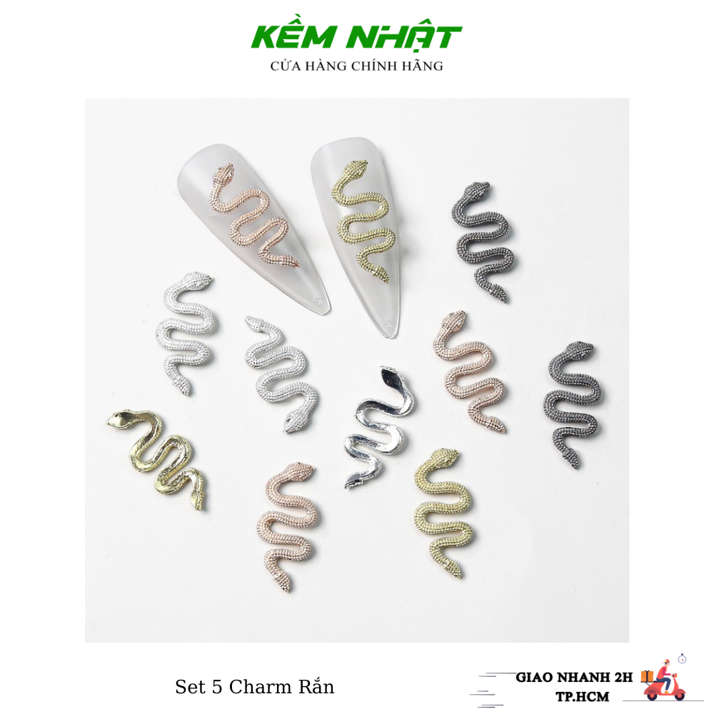 Set 5 Charm Rắn Đính Móng ( Gói 5 charm )