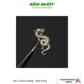 Set 5 charm rồng đính móng mùa tết 2024