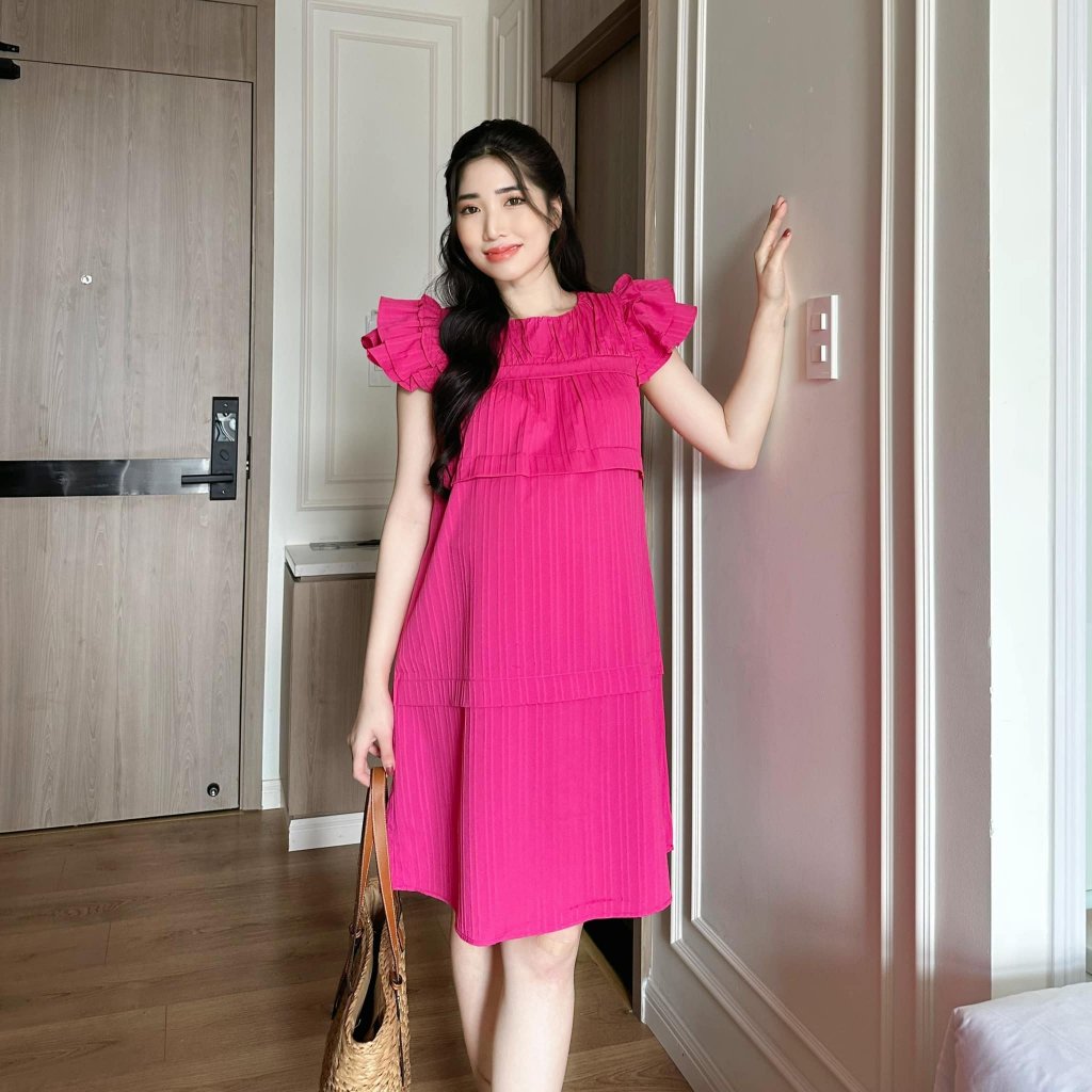 EVERMOM l Đầm bầu Lena tay bèo form babydoll trẻ trung năng động cho mẹ bầu