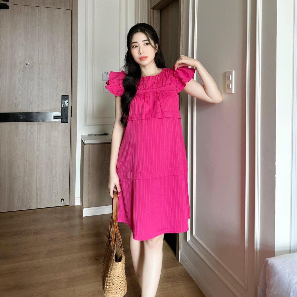 EVERMOM l Đầm bầu Lena tay bèo form babydoll trẻ trung năng động cho mẹ bầu