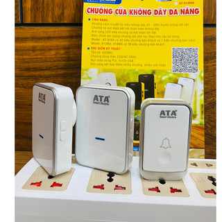 Chuông cửa không dây 2 chuông 1 nút nhấn