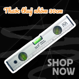 Thước thuỷ nhôm, thước cân có nam châm LS+ USA dài 30cm