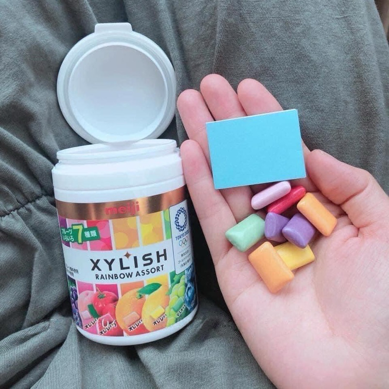 Kẹo Xylitol Meiji Nhật Bản vị hoa quả hộp 117g