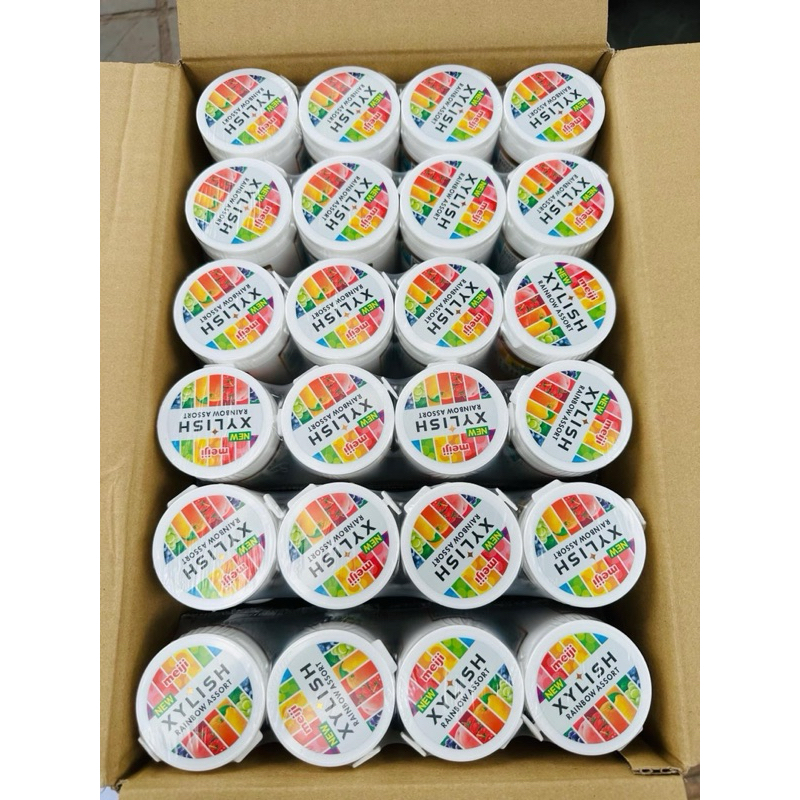 Kẹo Xylitol Meiji Nhật Bản vị hoa quả hộp 117g