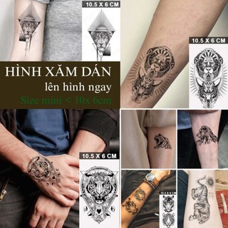 [Đọc kỹ mô tả] Hình dán tatoo tạm thời lên hình ngay BST sư tử, cọp, hổ vằn, hổ, rồng size nhỏ < 10x6cm,không chống nước