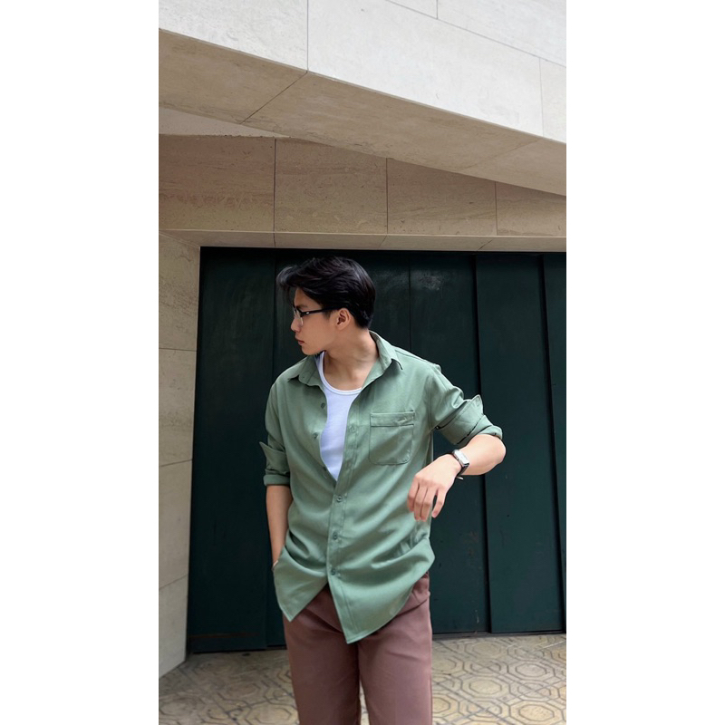 Áo sơ mi dài tay Robus chất cotton Ý dày dặn Windy Shirt