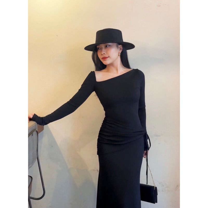 | Chang Tròn | 𝐌𝐚𝐲𝐝𝐢 𝐃𝐫𝐞𝐬𝐬 - Đầm Body lệch vai chuẩn form Bigsize