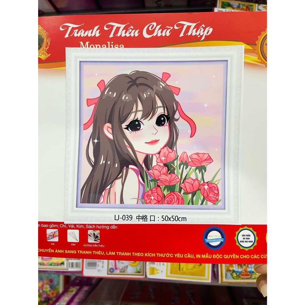 Tranh thêu kín Cô Gái, Tình yêu, hạnh phúc