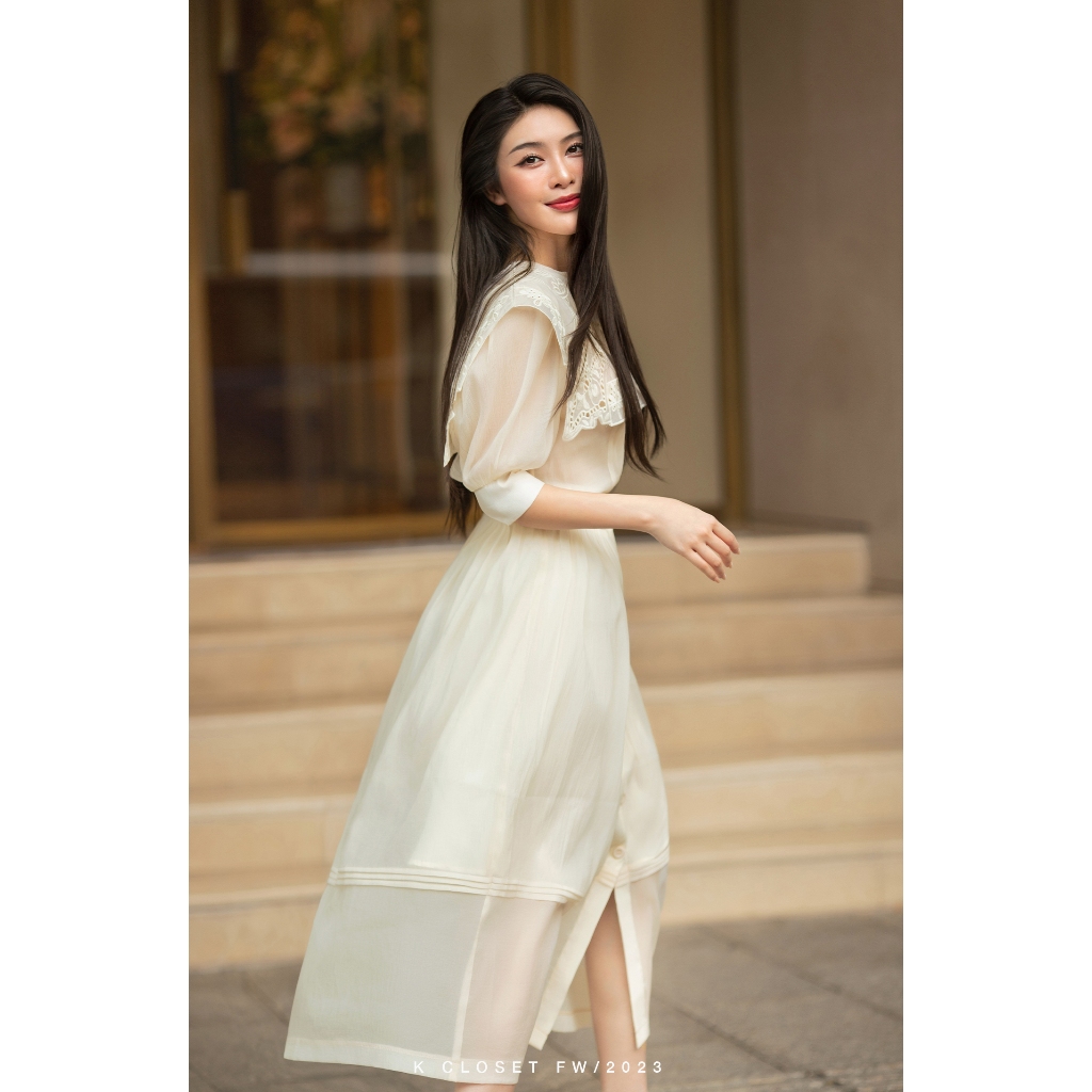 Chân váy midi dáng dài chất tơ nữ tính, trendy, thời trang thiết kế K Closet - KC1305