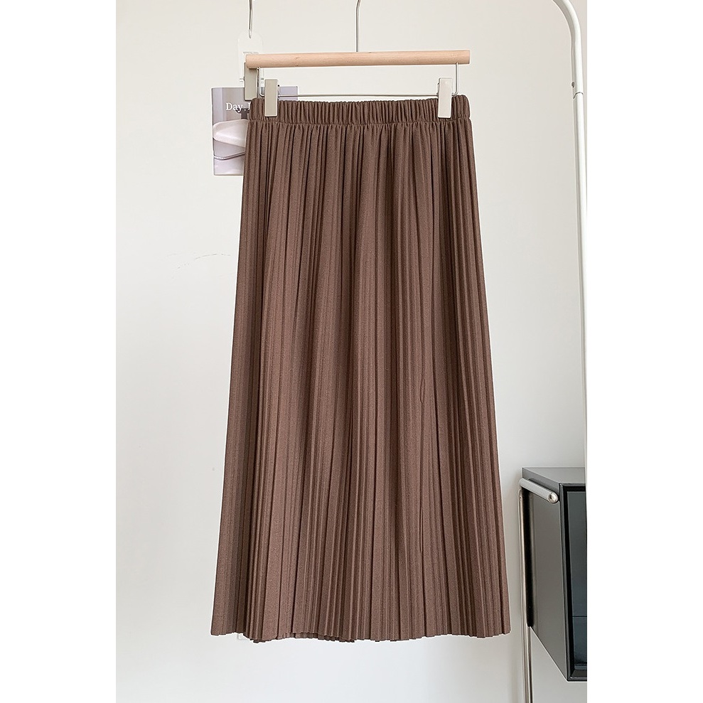 Chân váy nữ, chân váy Midi dáng dài phong cách ulzzang vintage màu trắng kem đen nâu size S M L SKUCV-49C