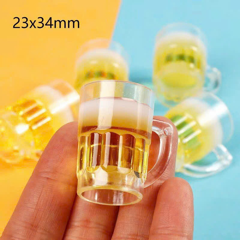 Mô hình cốc bia mini trang trí móc chia khóa, mặt dây truyền độc đáo