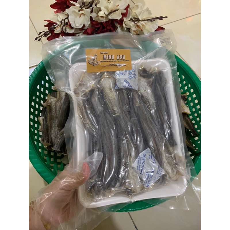 500gram khô cá lóc cửng nguyên con phơi 4 nắng