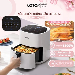 Nồi chiên không dầu Lotor KQZG-KS2, Nồi chiên không khí 5L tích hợp 10 chức năng có sẵn, công nghệ cảnh báo lật hiện đại