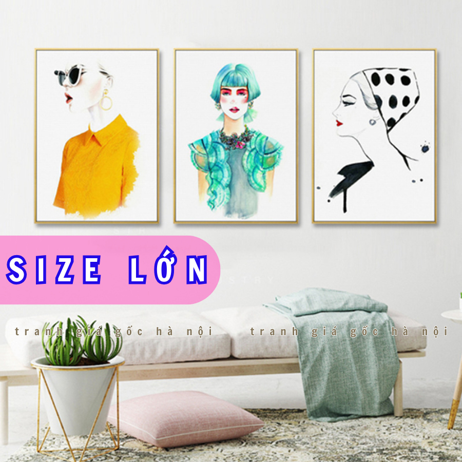 [SIZE LỚN] Tranh trang trí decor shop thời trang quần áo giầy dép nữ nhiều mẫu đẹp chất liệu canvas có khung