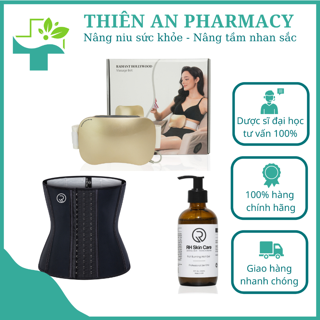 Siêu Combo Giảm Mỡ nhập khẩu Mỹ gồm Máy Massage Đánh Mỡ + Kem Tan Mỡ + Đai nịt bụng Latex ⭐️Radiant 