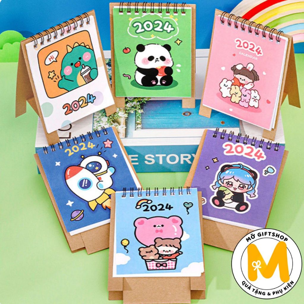 Lịch mini 2024 dễ thương hoạt hình