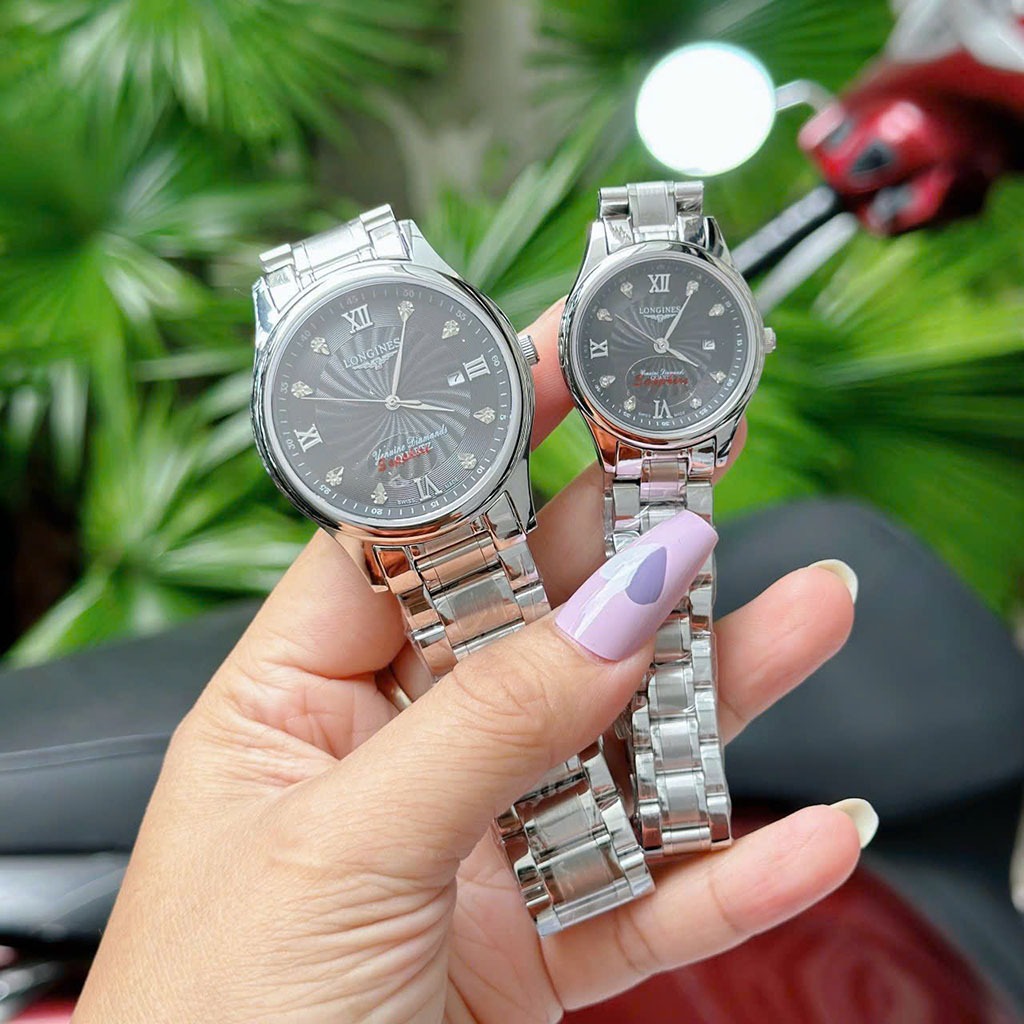 Đồng hồ nam nữ longines mặt tròn dây thép đúc, khoá bấm, kinh shaphire cao cấp, sang trọng, chống nước, bảo hành 12tháng