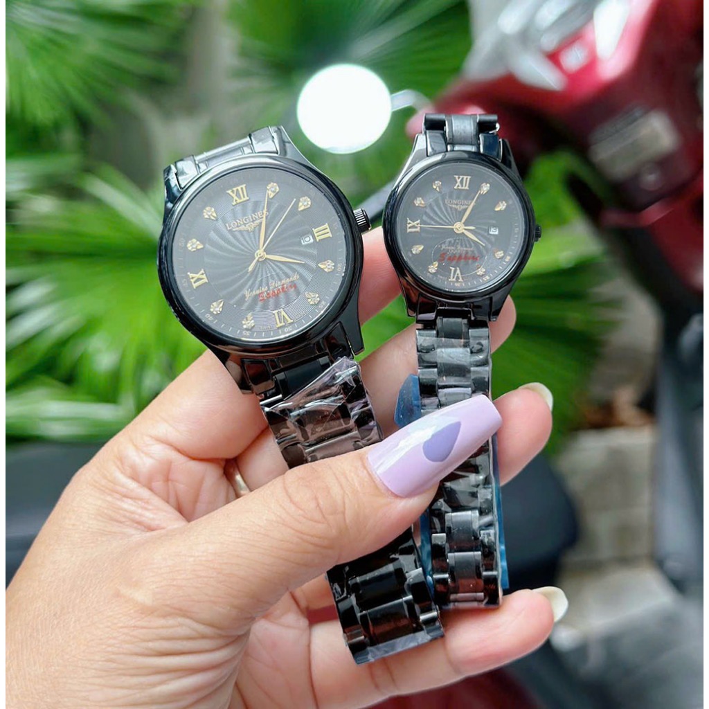 Đồng hồ nam nữ longines mặt tròn dây thép đúc, khoá bấm, kinh shaphire cao cấp, sang trọng, chống nước, bảo hành 12tháng