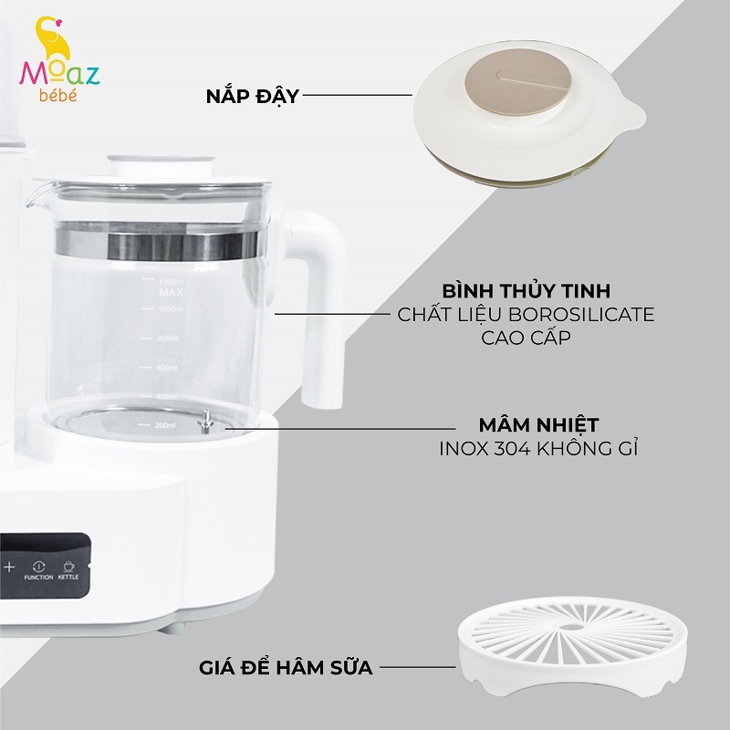 Máy tiệt trùng sấy khô và đun nước đa năng Moaz Bebe MB031 cho bé