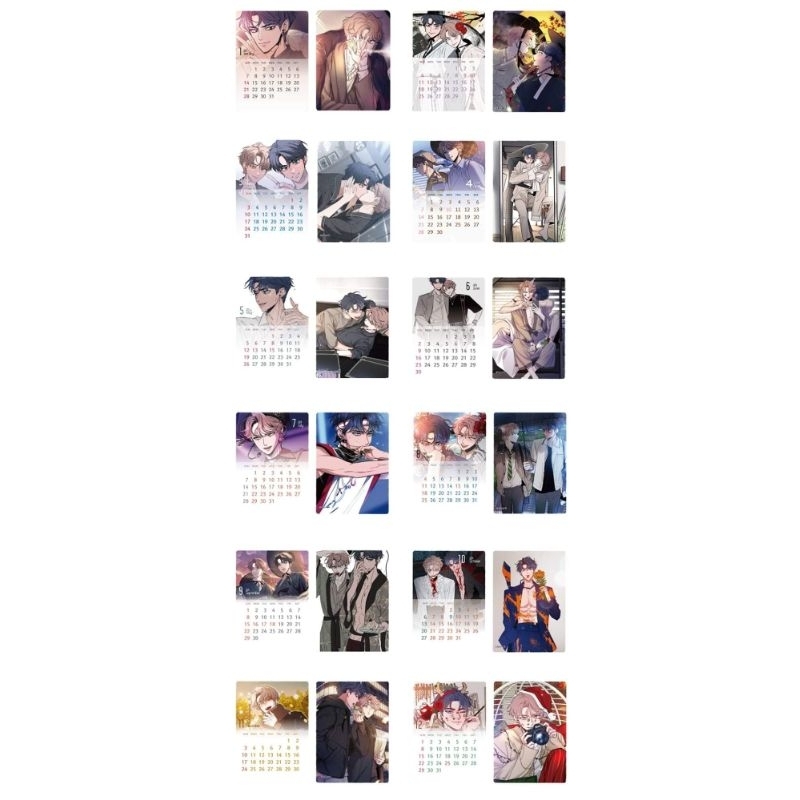 Set lịch 2024 in hình nhân vật trong truyện manhwa Sketch hàng chính hãng