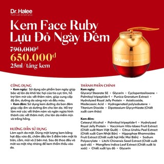Combo Dưỡng Trắng Và Bảo Vệ Da DRHALEE (Kem Ruby Lựu Đỏ Ngày Đêm & Kem Chống Nắng Lựu Đỏ)