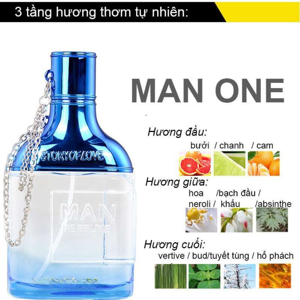 Nước Hoa Nam, Nước Hoa Nam Thơm Lâu Bền Mùi One Man 100ml