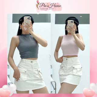Áo croptop tay ngắn cổ lọ chất thun gân kiểu sexy nữ, áo thun ôm body đẹp tôn dáng