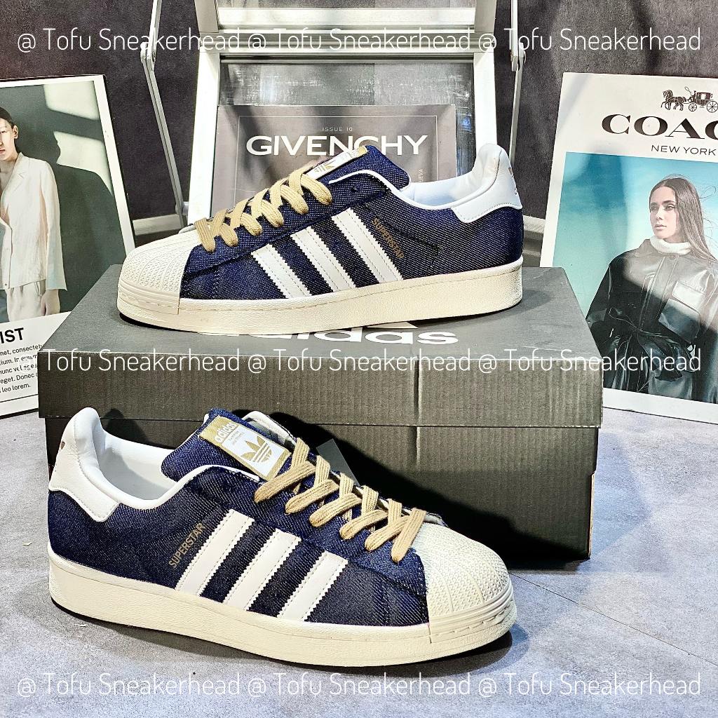 Giày Thể Thao Adidas Superstar Denim 'Navy White'. Giày Das Sò Denim Navy