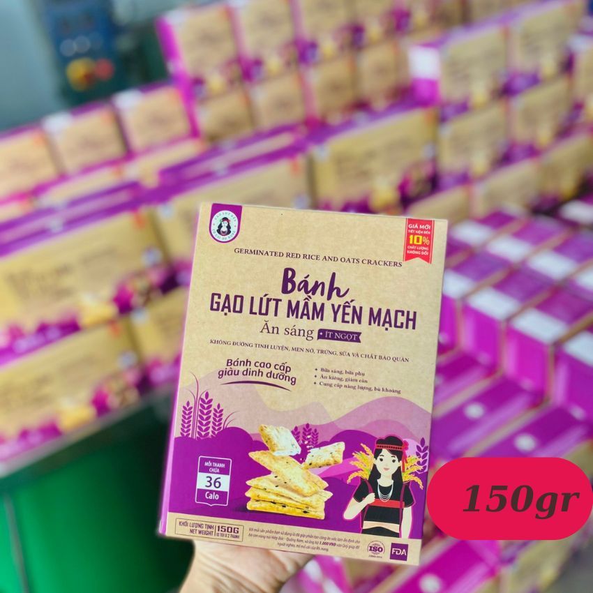 Bánh ăn kiêng giảm cân gạo lứt mè đen Bhnong 300gr/150gr - ít ngọt eatclean, đồ ăn vặt cho mọi lứa tuổi, Mộc house