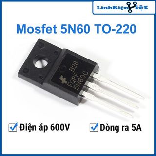 Sản phẩm mosfet 5n60 to-220 5a 600v n-ch