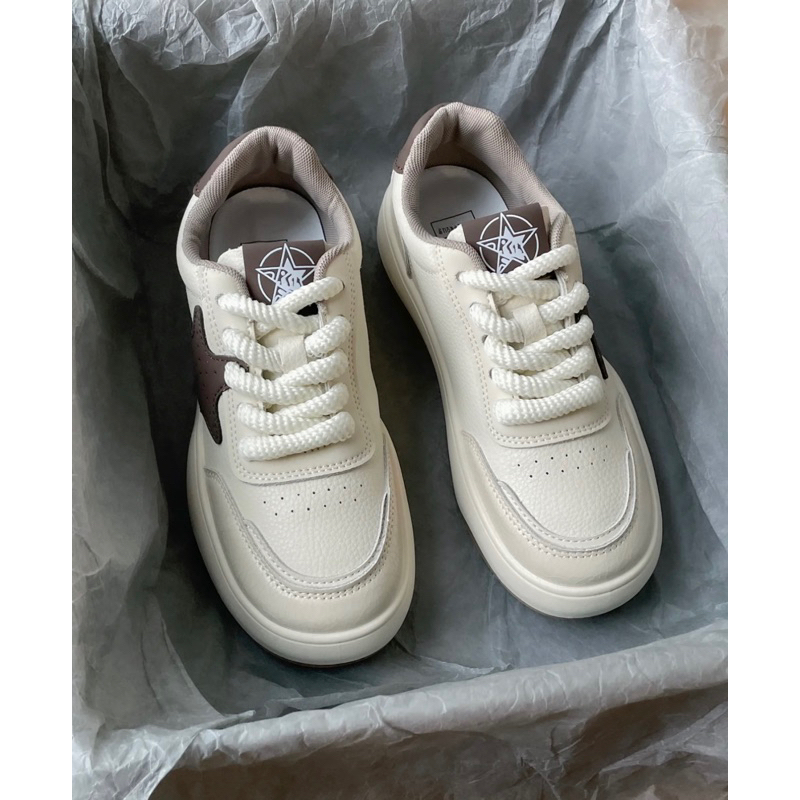 Giày Sneaker nữ Ngôi sao Chất da siêu đẹp, Giày nữ thể thao cá tính Msp 0916