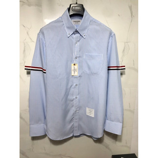 Hàng sẵn - áo sơ mi thom brown ford sọc xanh, mềm mát, viền hai tay, có cờ sau gáy, đủ tags, menswear womenswear shirt