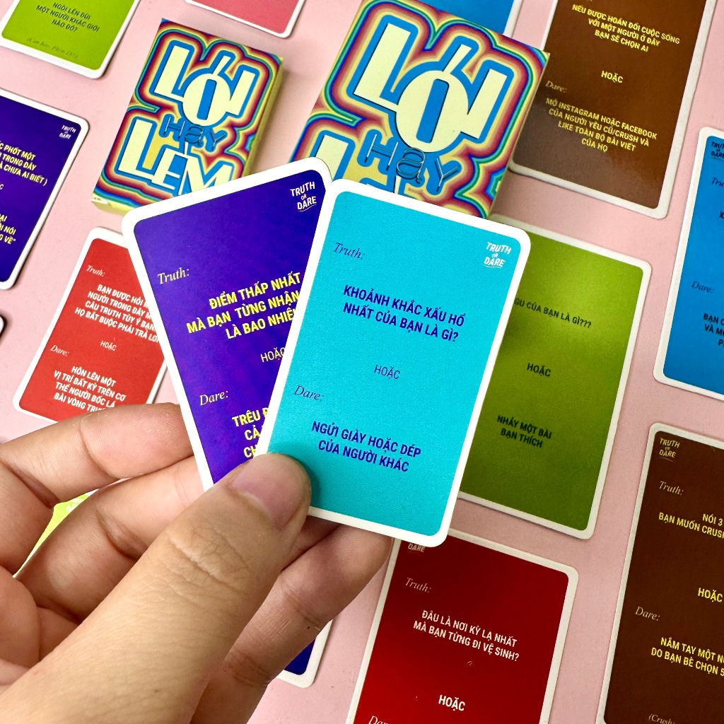 Bộ bài Lói Hay Lèm Mini Truth or Dare Việt Hóa drinking game thử thách hay sự thật gắn kết tình bạn